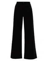 Maghra Velvet High-Rise Wide-Leg Pants