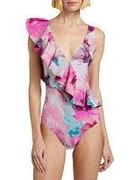 Verina Printed Ruffled One-Piece Swimsuit