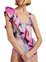 Verina Printed Ruffled One-Piece Swimsuit