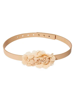 Petunia Flower Faux Leather Waist Belt