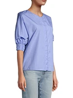 Gilida Cotton Puff-Sleeve Blouse