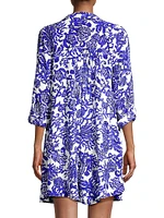 Natalie Coral Cover-Up Shirtdress