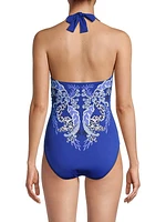 Renata Floral Halter One-Piece Swimsuit