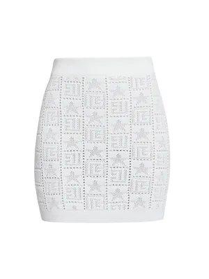 Monogram Pointelle-Knit Miniskirt