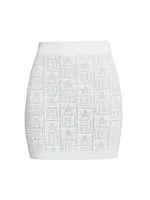 Monogram Pointelle-Knit Miniskirt