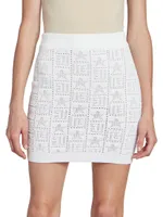 Monogram Pointelle-Knit Miniskirt