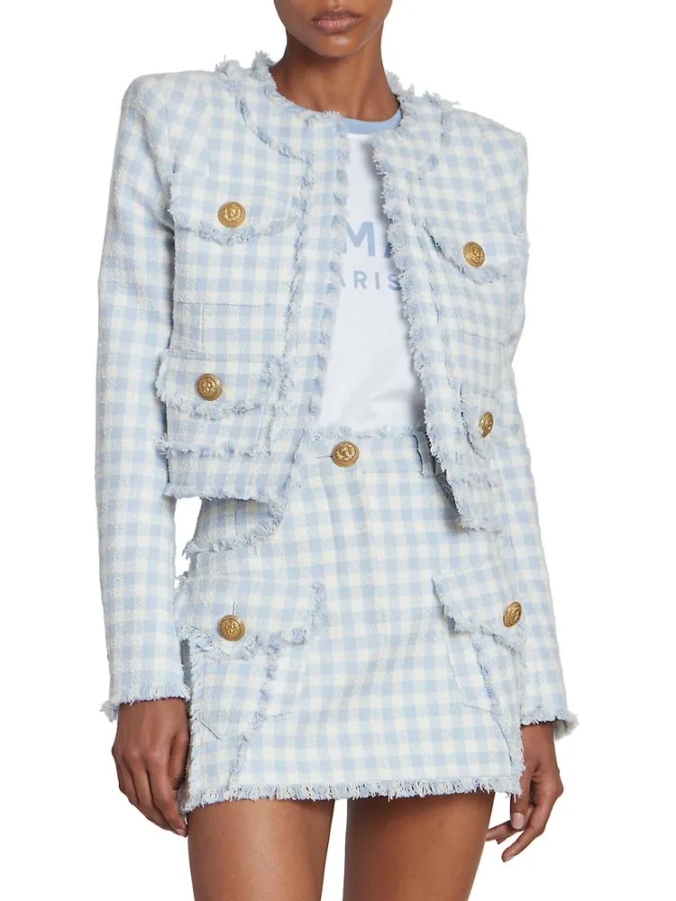 Vichy Gingham Tweed Jacket