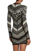 Paisley & Monogram Body-Con Minidress