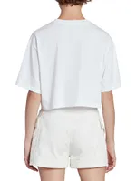 Laminated Logo Cotton Crop T-Shirt