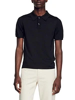 Short-Sleeve Knitted Polo Shirt