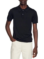 Short-Sleeve Knitted Polo Shirt