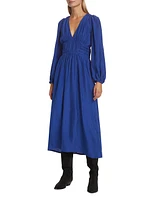 Fabiola Silk Ruched Maxi Dress