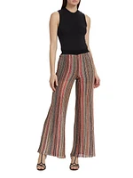 Stripe Sequined Flare Pant