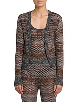 Stripe Textured Knit Cardigan