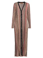 Sequined Stripe Duster Cardigan