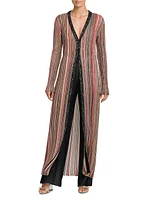 Sequined Stripe Duster Cardigan