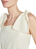 Knotted Sleeveless Linen Top