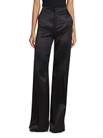 Wide-Leg Wool-Blend Trousers