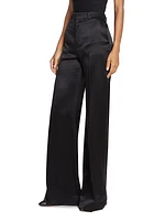 Wide-Leg Wool-Blend Trousers