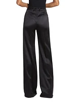 Wide-Leg Wool-Blend Trousers