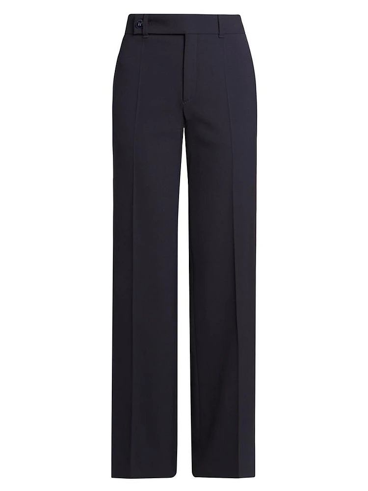 Wide-Leg Wool-Blend Trousers