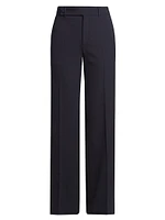 Wide-Leg Wool-Blend Trousers