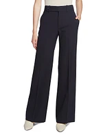 Wide-Leg Wool-Blend Trousers