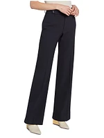 Wide-Leg Wool-Blend Trousers