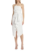 Sia Strapless Draped Midi-Dress