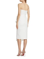 Sia Strapless Draped Midi-Dress