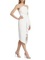 Sia Strapless Draped Midi-Dress