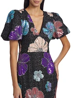 Resort Minka Floral Sequin Gown