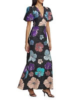 Resort Minka Floral Sequin Gown