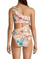 Ruffle Cut-Out One-Piece Swimsuit