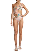 Ruffle Cut-Out One-Piece Swimsuit