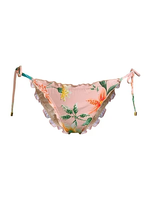 Beaded Floral String Bikini Bottom