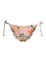 Beaded Floral String Bikini Bottom