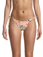 Beaded Floral String Bikini Bottom