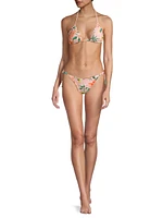 Beaded Floral String Bikini Bottom