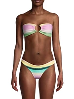 Stripe O-Ring Bandeau Bikini Top