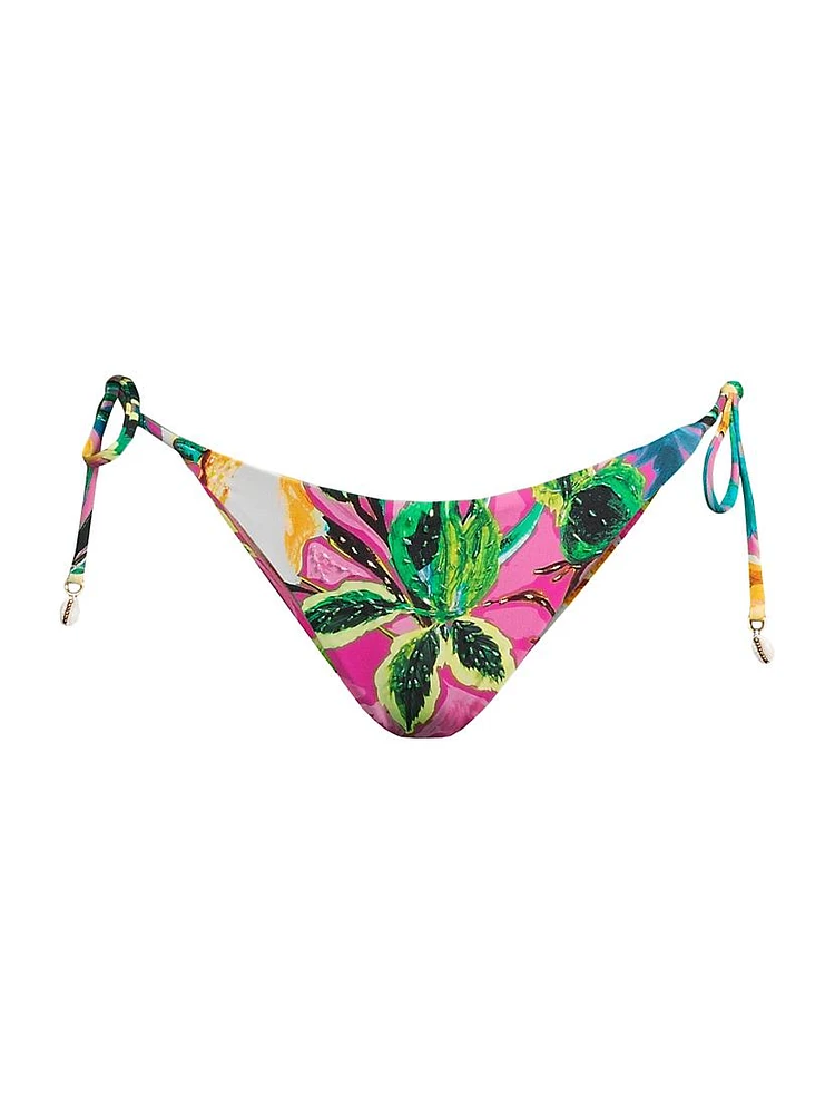 Embellish Tropical Floral String Bikini Bottom