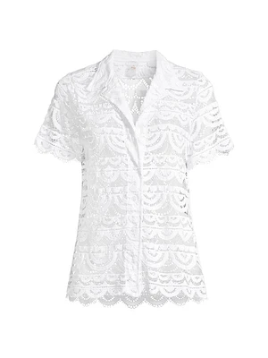 Lace Button-Front Shirt