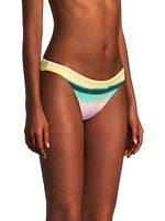 Ruched Stripe Bikini Bottom