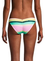 Ruched Stripe Bikini Bottom