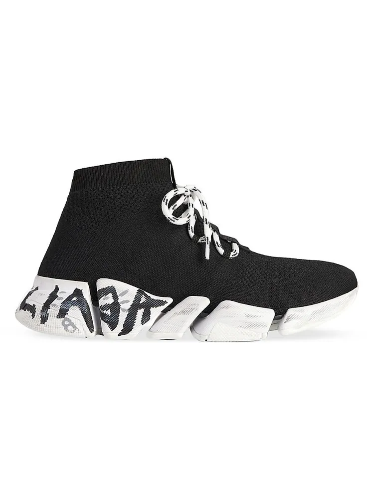 Speed 2.0 Lace-Up Graffiti Recycled Knit Sneakers