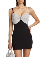 Crystal Bow Sleeveless Minidress