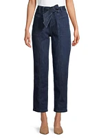 Belted Straight-Leg Jeans