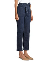 Belted Straight-Leg Jeans