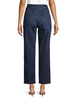 Belted Straight-Leg Jeans