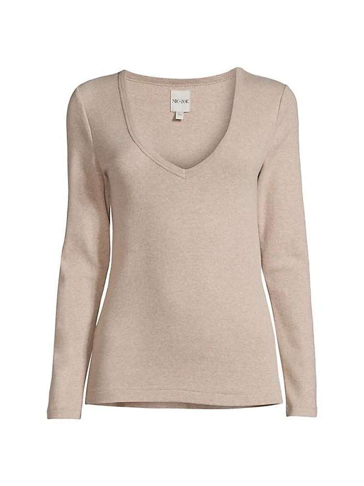 Perfect Knit Rib V-Neck Top